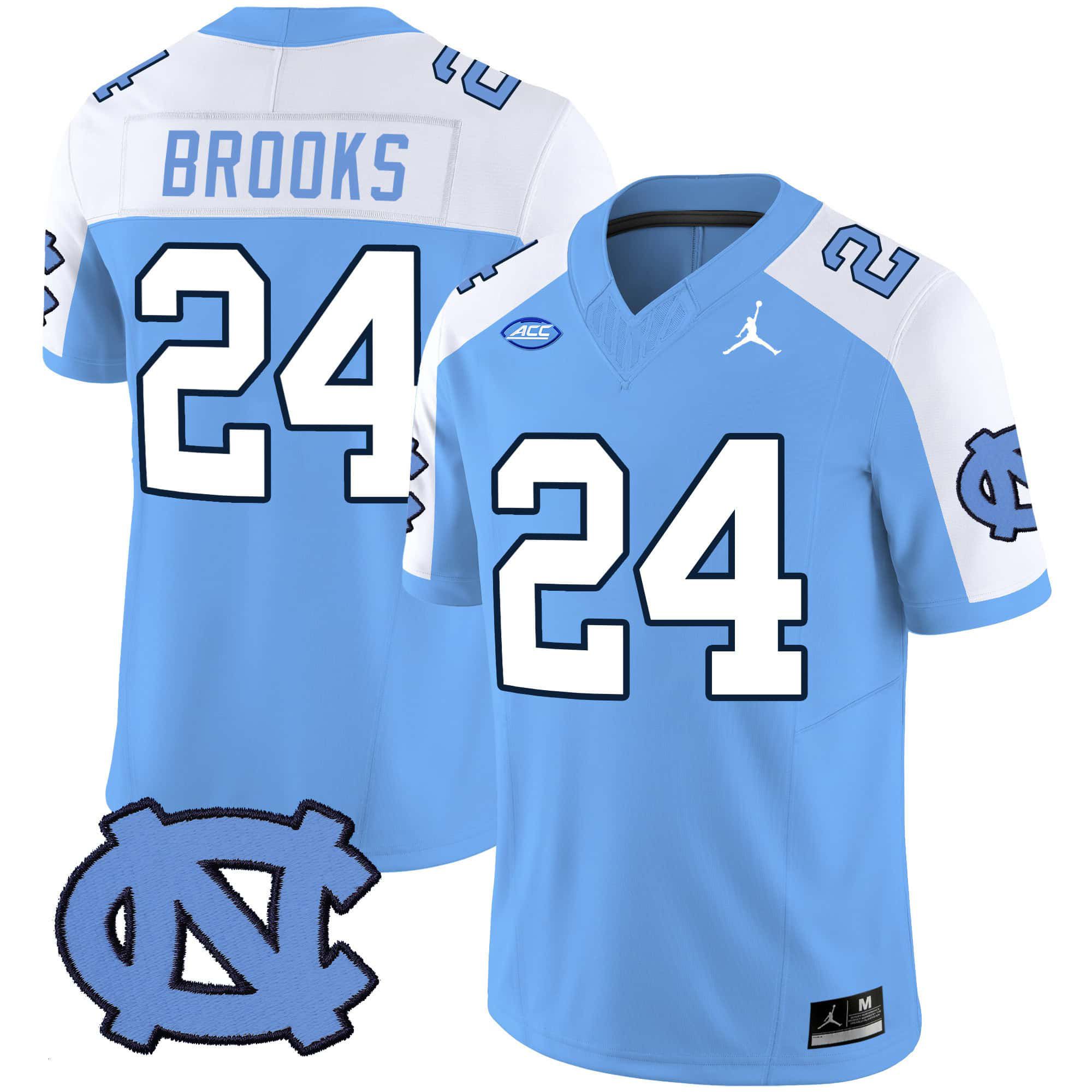 Men North Carolina Tar Heels #24 Brooks Light Blue 2024 Vapor Limited NCAA Jersey
